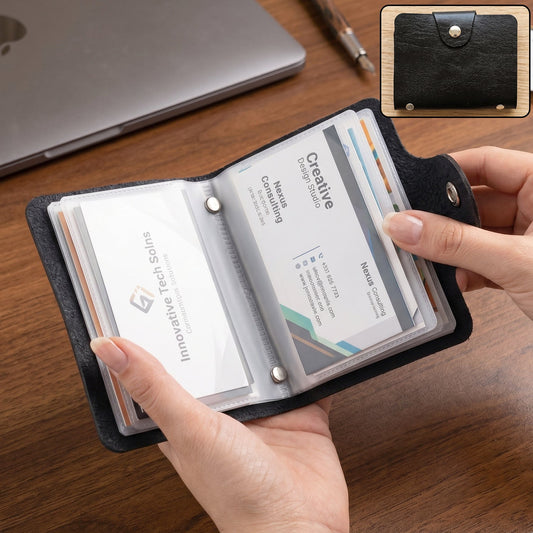 Card Holder Wallet Slim Durable Pu Leather Organizer For Cards premium leather wallet for men - Crest & Co