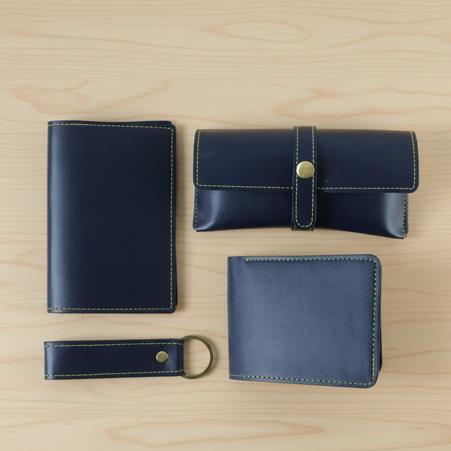 4 In 1 Premium Pu Leather Wallet Gift Set For Men (4 Pc Set) premium leather wallet for men - Crest & Co