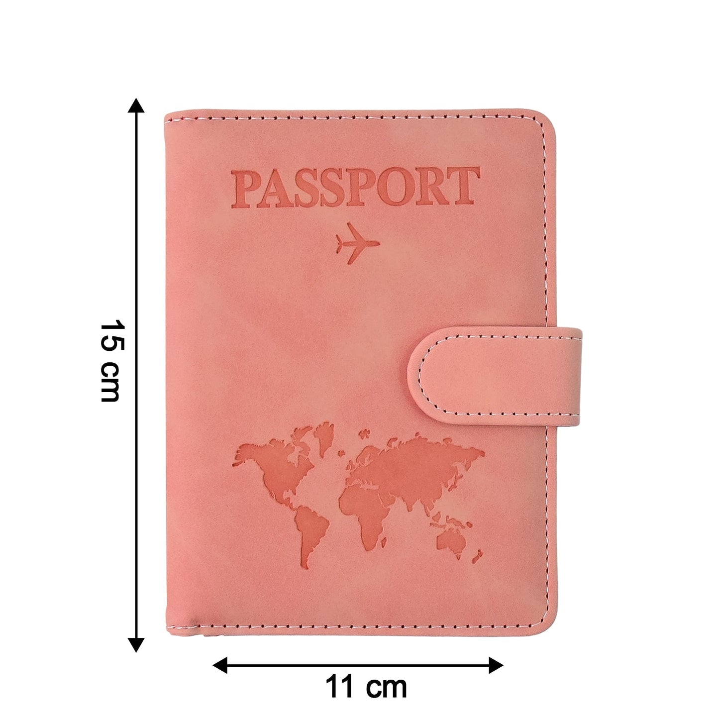 Premium World Map Design Travel Passport Holder Wallet (15x11cm 1 Pc) premium leather wallet for men - Crest & Co