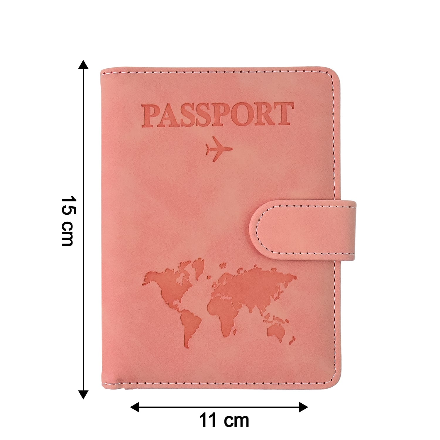 Premium World Map Design Travel Passport Holder Wallet (15x11cm 1 Pc) premium leather wallet for men - Crest & Co