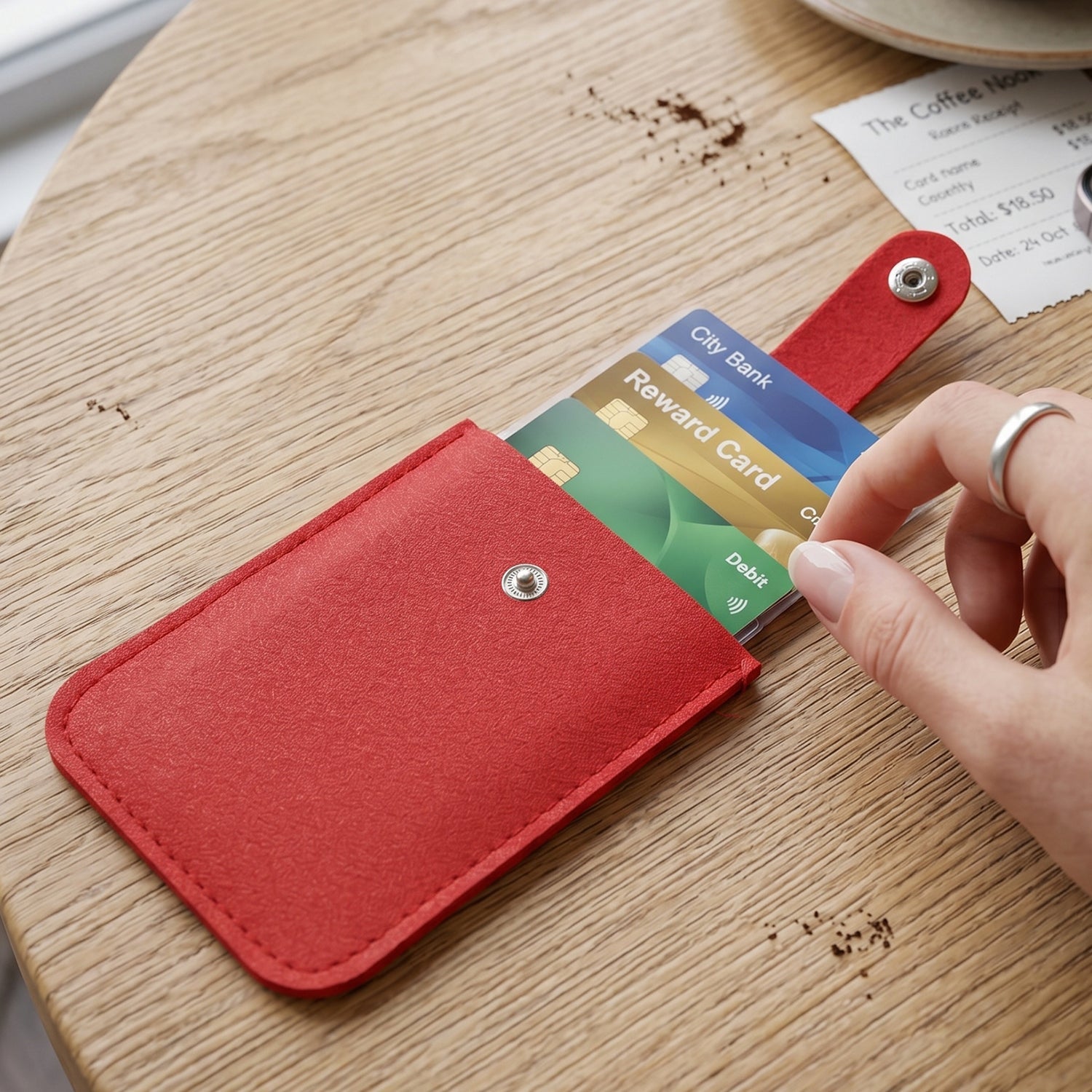 Small Card Holder Wallet Compact Slim Credit Card Case Money Organizer (1 Pc) premium leather wallet for men - Crest & Co